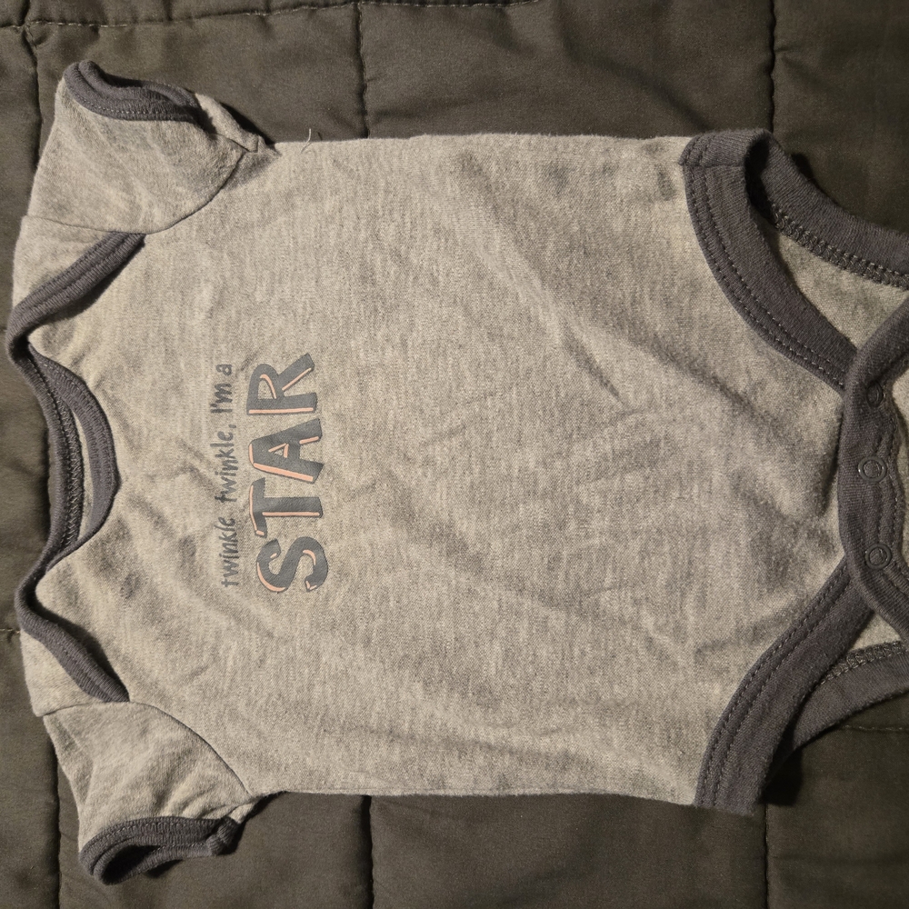 Gray Baby Onesie with Star Print